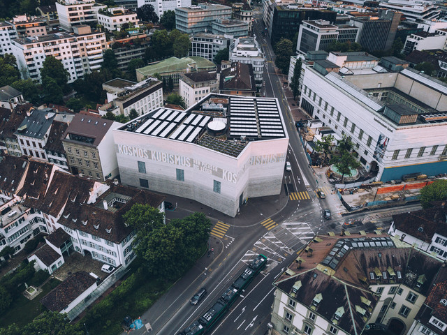 Luftaufnahme Kunstmuseum Basel Neubau / Aerial view of the Kunstmuseum Basel Neubau